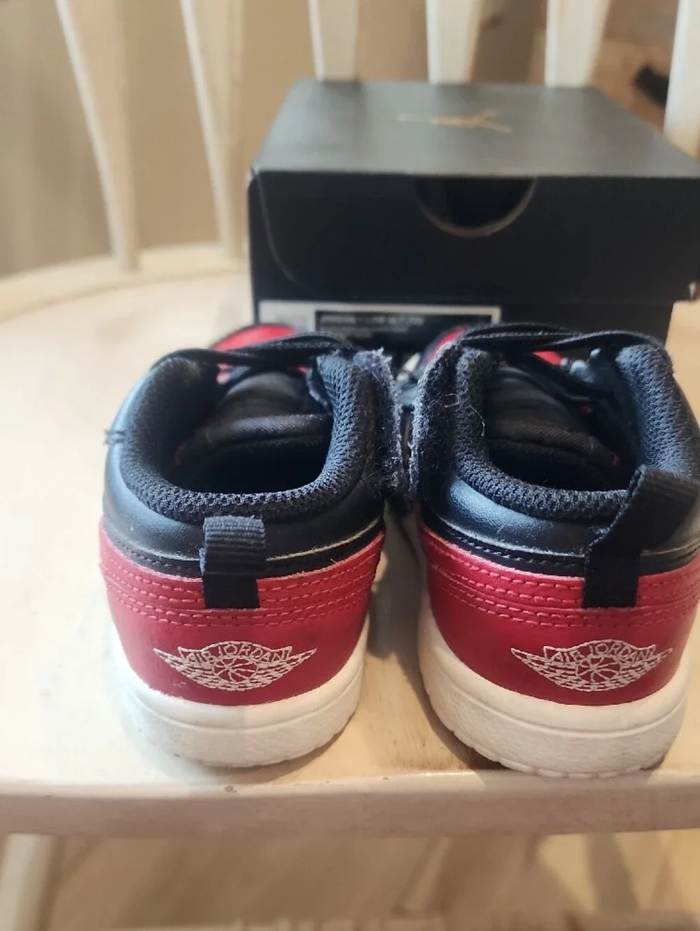 Nike Kids Black and Red Low-Top Sneakers - Air Jordan 1 Style